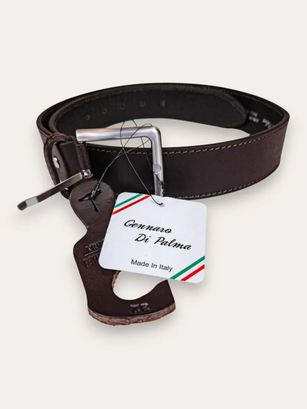 Gennaro Di Palma Dark Brown Leather Belt M 36 NWT Made Italy